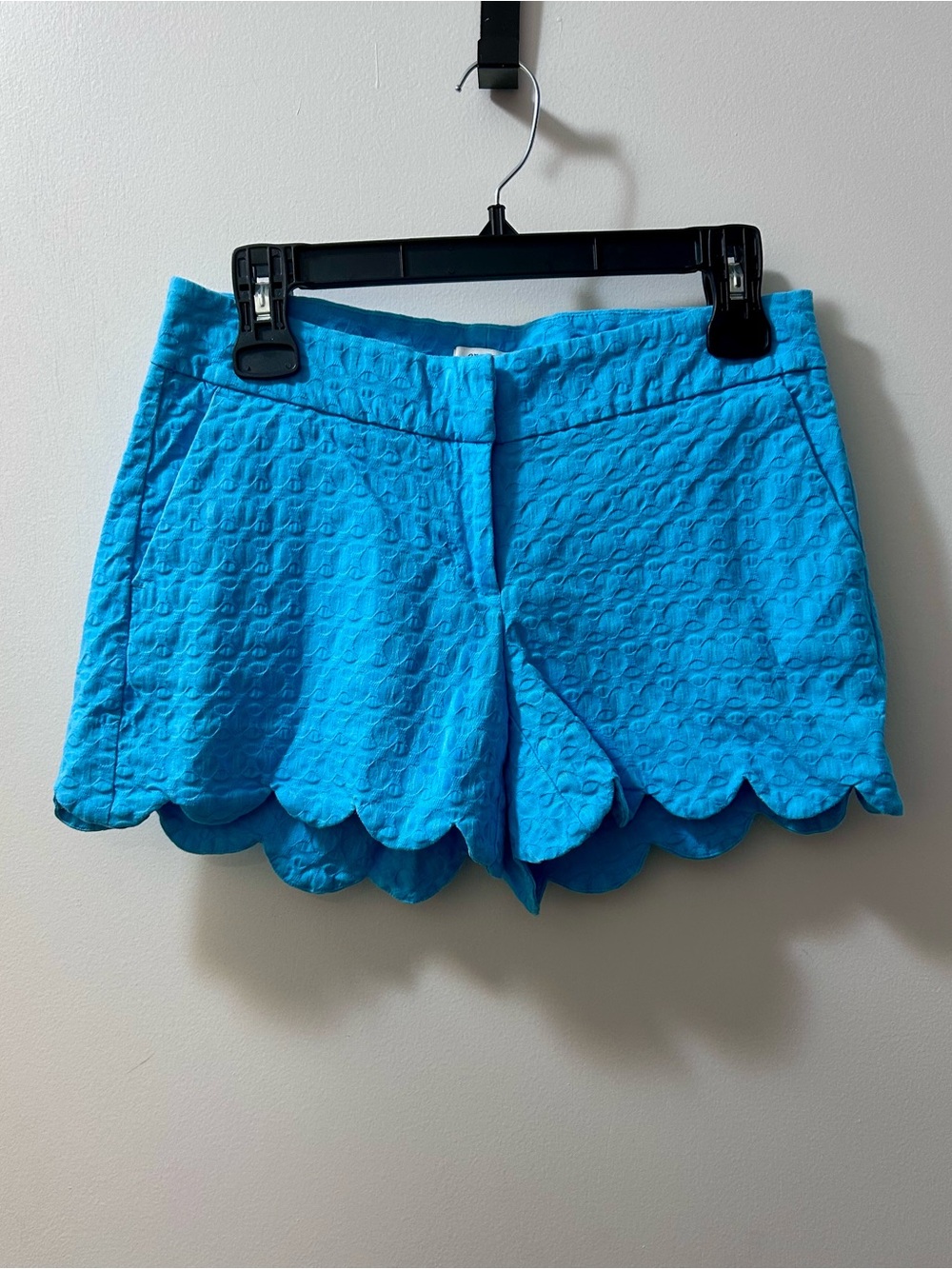 crown & ivy Bright Blue Scalloped Hem Shorts